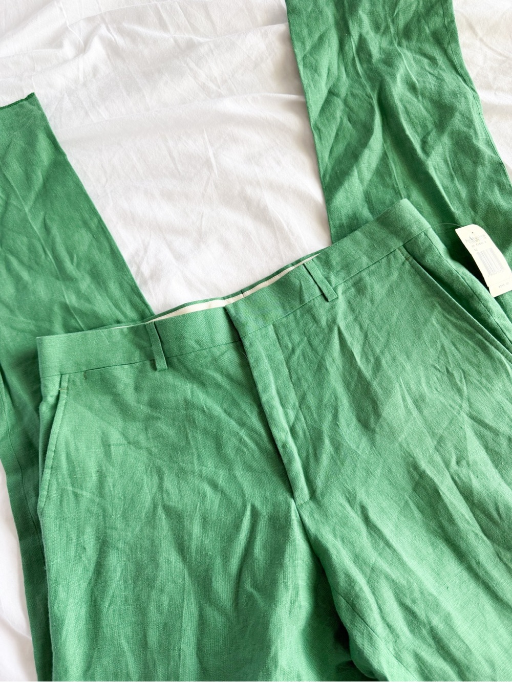 NWT Polo Ralph Lauren Vintage 100% Linen Deadstock Green Pants